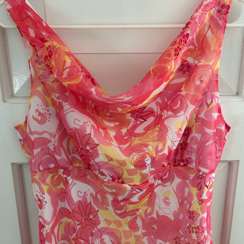 Y2K Pink Floral Dress Spring Summer Wedding Guest Dress - Picture 4 of 7